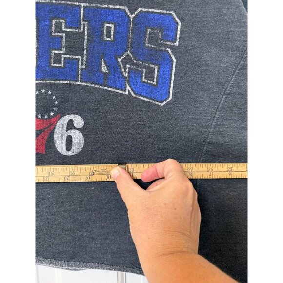 NBA Licensed Philadelphia 76ers Oversized Pullover Gray Women's Sweatshirt 2XL - Picture 9 of 9